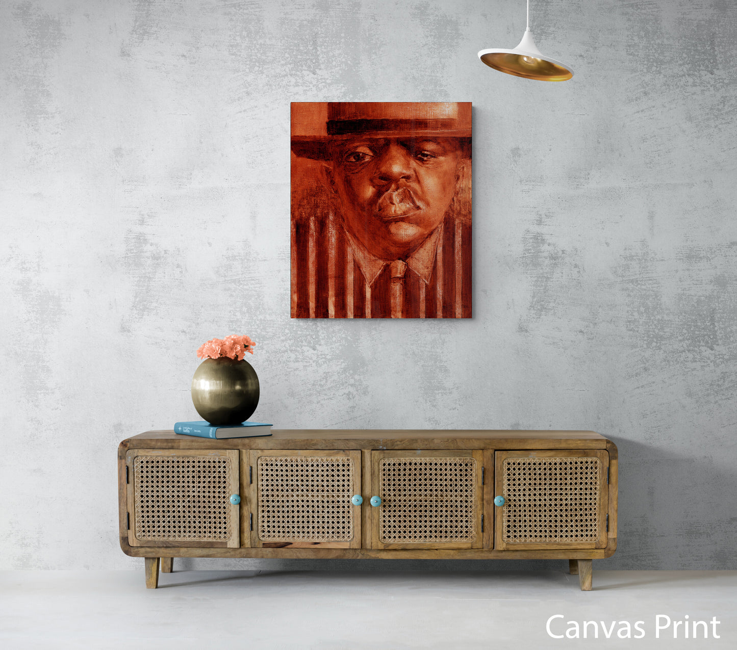 Wall art portrait of rapper BIGGIE canvas Art Print by urban artist Justin BUA