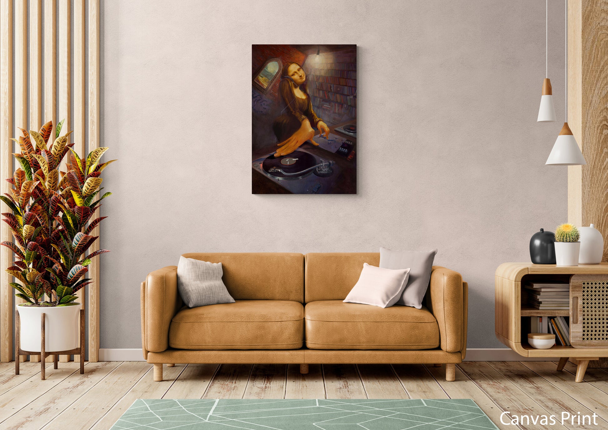 Classic Hip-Hop Mona Lisa Wall Art Print by urban artist Justin BUA