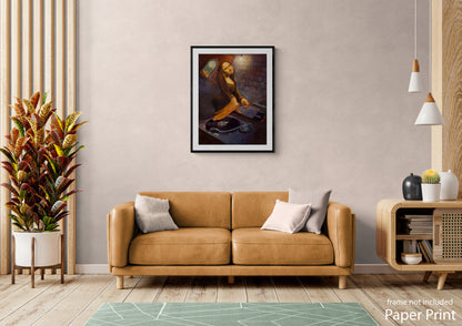 Classic Hip-Hop Mona Lisa Wall Art Print by urban artist Justin BUA
