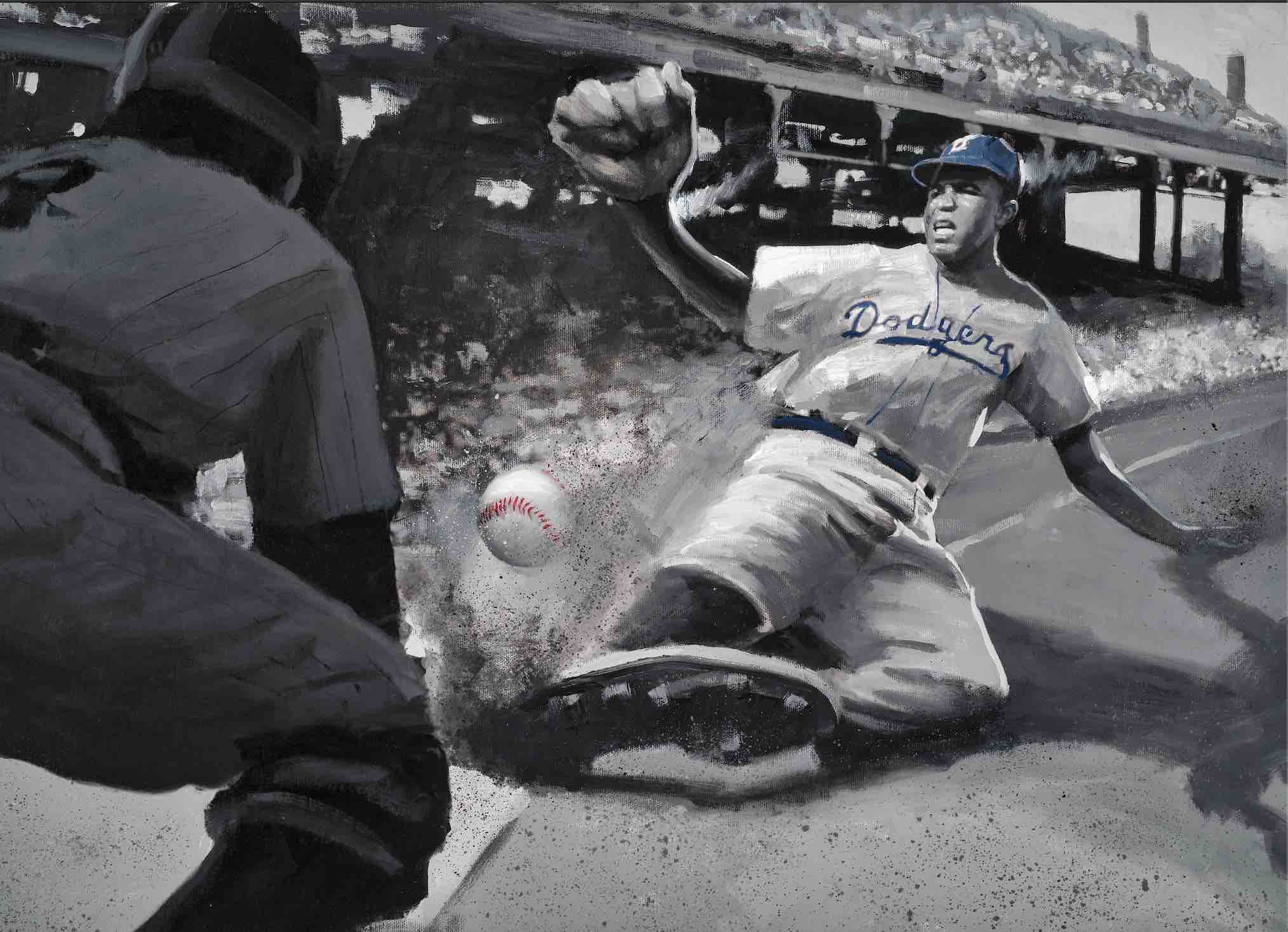 Jackie Robinson Watercolor Poster