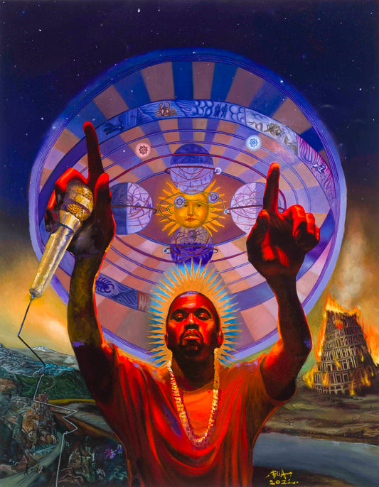 Kanye Portrait Art Print by artist Justin BUA