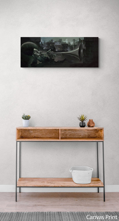 Jazz Trumpet canvas Art Print by artist Justin BUA 
