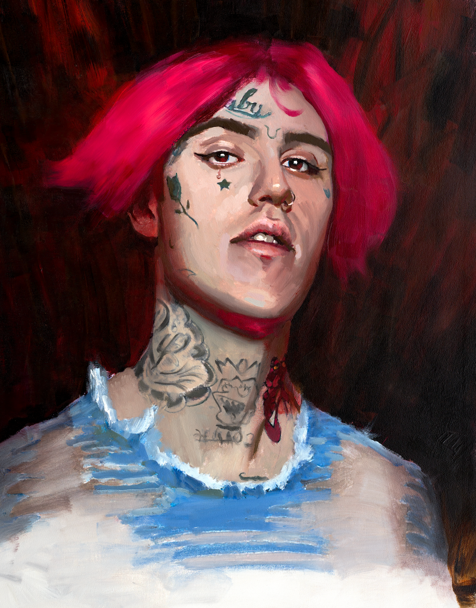Lil Peep tribute portrait art print by artist Justin Bua