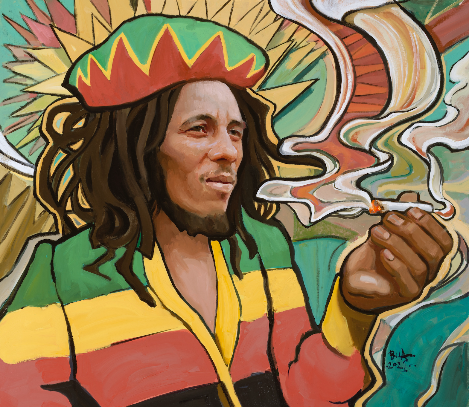 Bob Marley art print by artist Justin Bua
