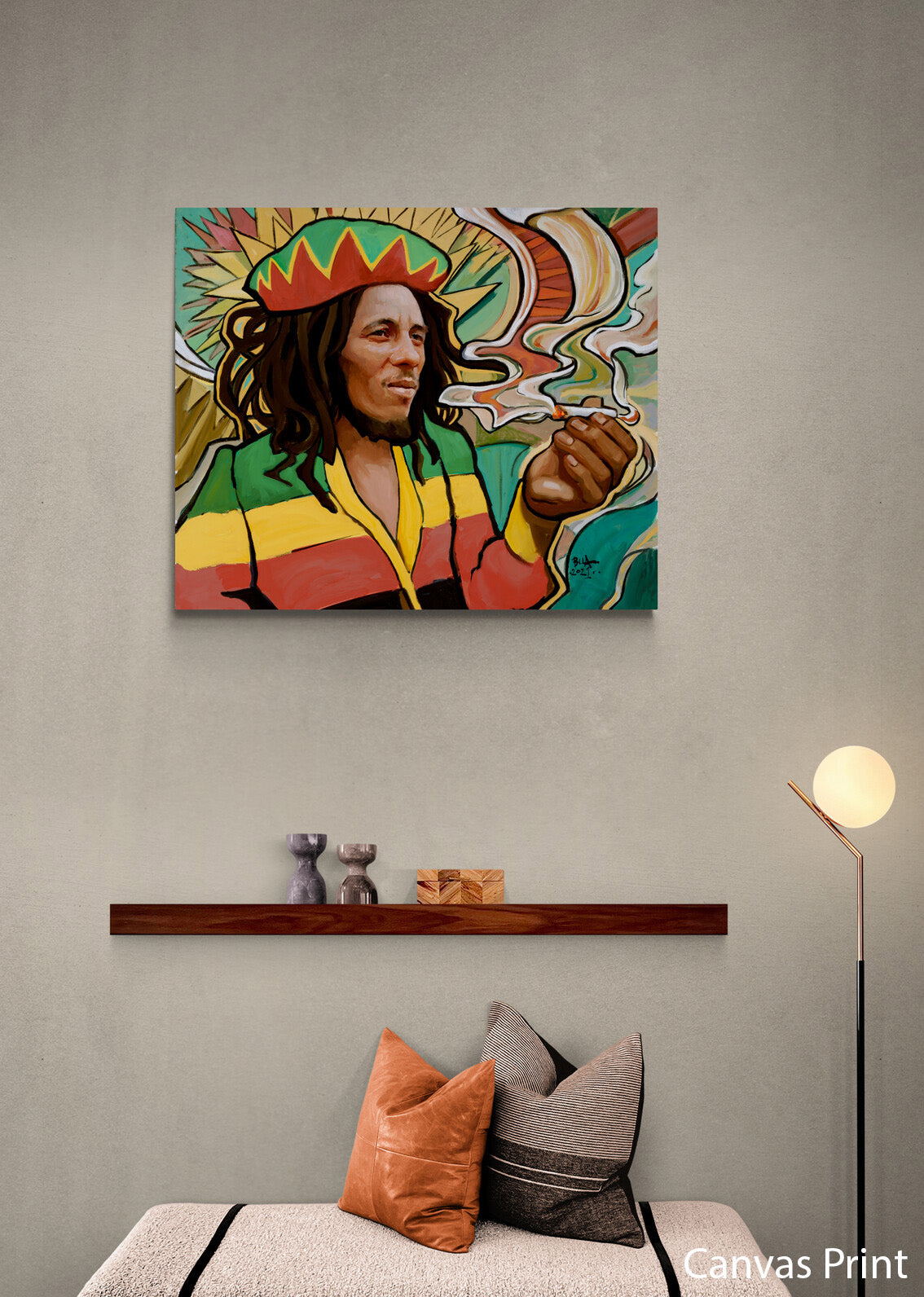 Bob Marley Canvas print by artist Justin Bua