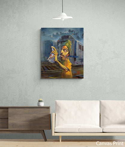 New York City Graffiti canvas Art Print by artist Justin BUA
