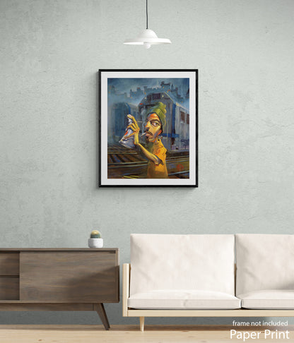 New York City Graffiti  paper Art Print by artist Justin BUA