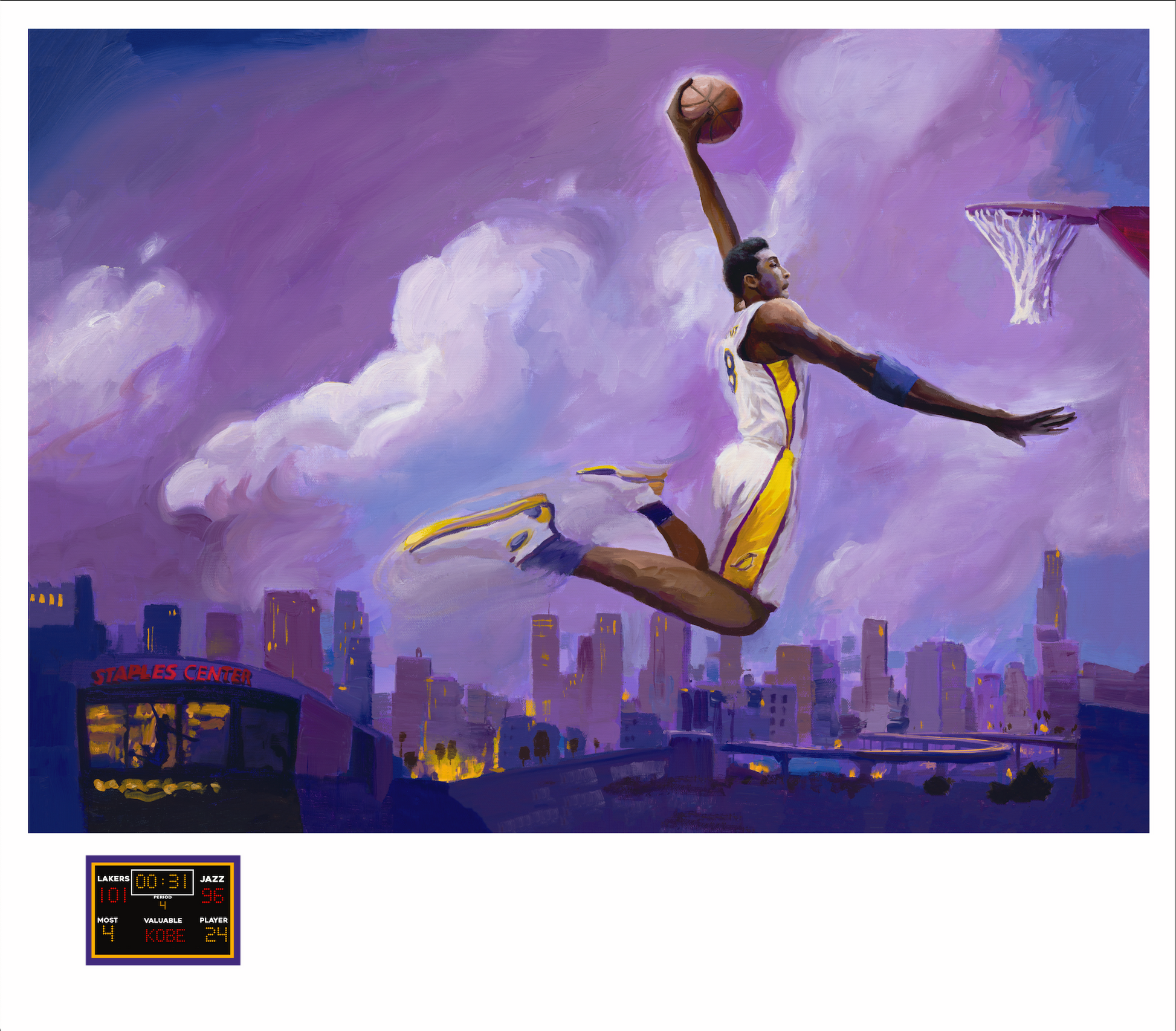 Kobe Bryant Tribute Art Print by artist Justin BUA