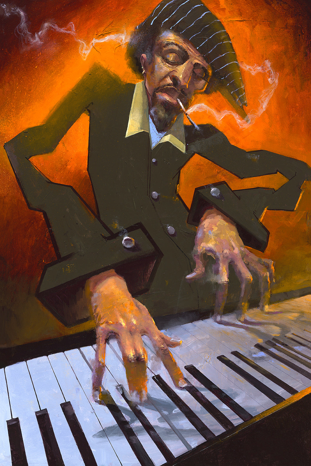 Jazz Piano Art Print by urban artist Justin BUA